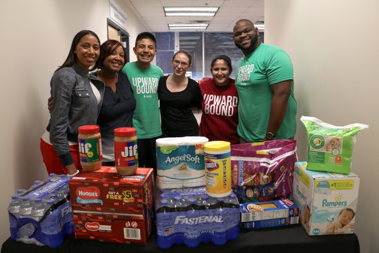 A photo of Upward Bound Staff and the donations they collected